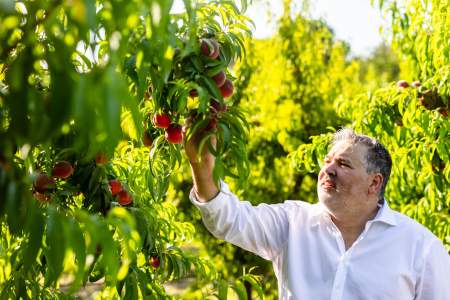 Mathias Dandine in his garden