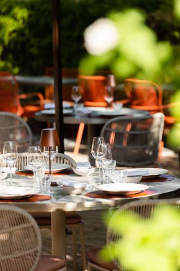 terrasse du restaurant étoilé Mathias Dandine La Bastide Bourrelly